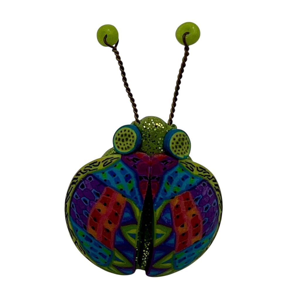 Vintage Joyce FRITZ Studio Figural Ladybug Lapel Pin Beetle Bug Insect Jewelry